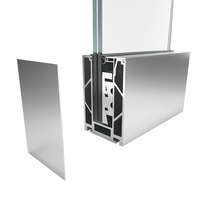 Rampe en verre sans cadre en acier inoxydable et alliage d'aluminium contemporaine pour villa, hôtel, escalier, résistante à l'eau/à la rouille, pour balcon extérieur
