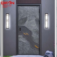 Puerta de Entrada de Seguridad de Aleación de Aluminio de Alta Gama, Moderna, Personalizable, con Aislamiento Térmico Interior, para Fábrica, Hogar y Patio