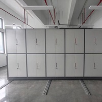 Système de rangement compactable mobile en acier pour archives, personnalisable, avec armoire de rangement dense et rayonnage mobile haute densité