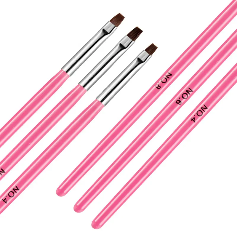 ชุดแปรงทาสีเล็บ3ขนาด,ปากกาสำหรับต่อทาสีเล็บเคลือบ UV อะคริลิคปลายเล็บเครื่องมือทำเล็บ