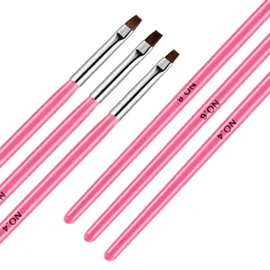 3 boyutu seti tırnak resim fırçası boyama düz oyma kalem oluşturucu ceket uzatma akrilik UV jel cila Rhinestones İpuçları manikür araçları