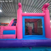 Château gonflable commercial à thème sirène avec toboggan pour enfants, idéal pour l'extérieur