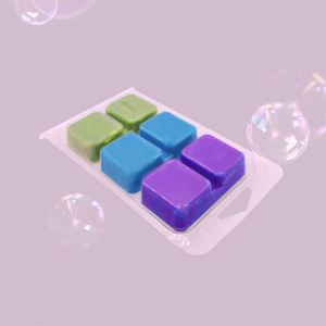 Tùy chỉnh rõ ràng PVC móc áo nhựa vỏ sò đôi vỉ Vòng Xà phòng hộp vỏ sò 4x4 duy nhất Vòng sáp tan vỏ sò bao bì - Product Image 2