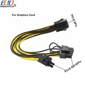 PCI-E 6Pin Female ke Dual 2 x GPU 8Pin 6 + 2Pin kabel Power Supply 18AWG 20CM