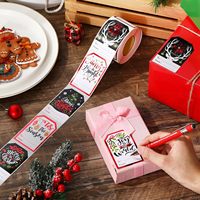 300 autocollants en rouleau pour cadeaux de Noël, motifs variés, pour emballage de boîtes cadeaux de fêtes, autocollants de scellage décoratifs
