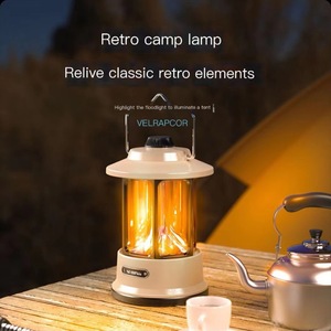 Velrapcor <b>Camping</b> <b>Lantern</b> Rechargeable <b>Led</b> Adjustable Brightness Outdoor <b>Camping</b> Light Warm White Aluminum Alloy - Product Image 4