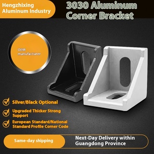 Tiêu chuẩn Châu Âu 3030 <span class=keywords><strong>c</strong></span>ông nghiệp nhôm hồ sơ gó<span class=keywords><strong>c</strong></span> bên phải 90 độ nối với tam giá<span class=keywords><strong>c</strong></span> khung phụ kiện - Product Image 4