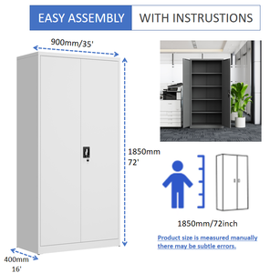 Meubles de bureau modernes, bibliothèque métallique réglable, armoire à portes battantes verticales, classeur pour l'école et la salle de sport - Product Image 6