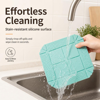 Tapis de cuisson pliable en silicone de qualité alimentaire 2-en-1 multifonctionnel résistant à la chaleur et antidérapant avec panier de rangement pour cuisine et camping en extérieur