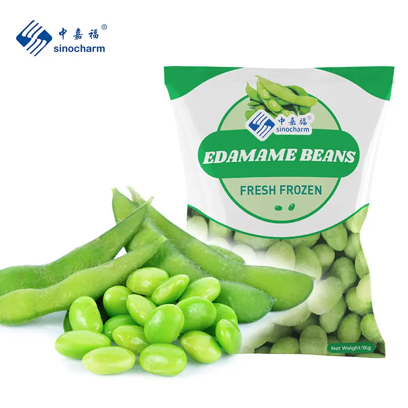 Sinocharm BRC A 900pcs/500g Factory Price Retail Pack IQF Agriculture Beans Pod Off Frozen Steamable Shelled Edamame