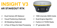 Machine de relevé RTK de haute précision South Insight V3 Land Rover 1698 canaux avec antenne de station de base AR Skateout Insight V3