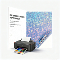 Étiquettes autocollantes en vinyle holographique imprimables imperméables de format A4, papier autocollant imprimable à jet d'encre