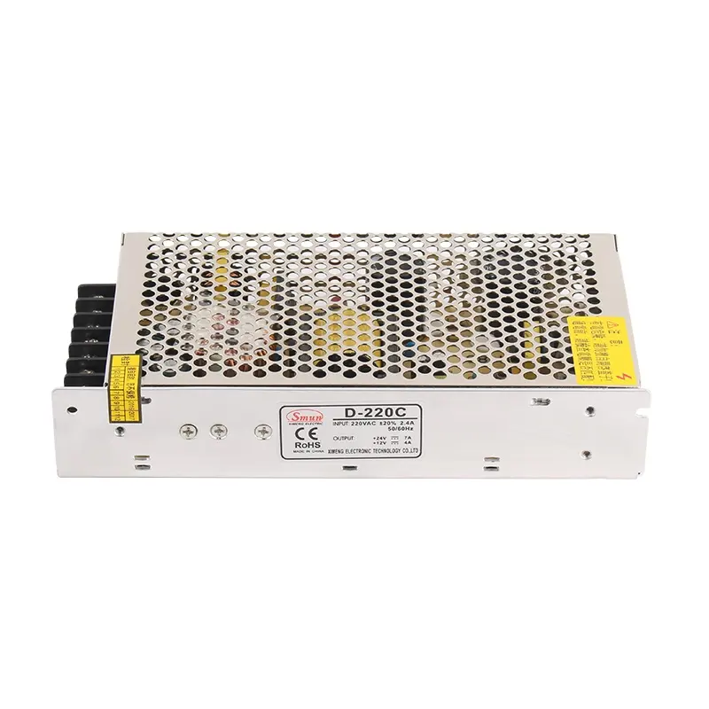 SMUN Hot Sale D-220C 12VDC 4A/24VDC 7A 220W Dual Output Power Supply Design For LED TV