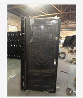 Porte de sécurité double couche en acier et fer forgé de luxe pour entrée principale résidentielle, intérieure/extérieure
