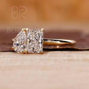 Anillo de Compromiso con Diamante Cultivado en Laboratorio, Corte Esmeralda, Diseño Nuevo, Plata 925, Diamante IGI CVD, Joyería Fina para Mujer - Product Image 2