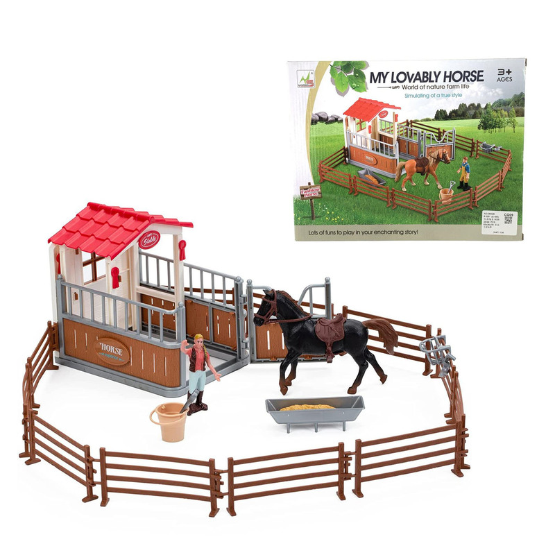 Horse Stable Play Set Toys with