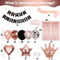 Ensemble de ballons roses pour la fête d'anniversaire d'une fille, ensemble de décoration pour la fête d'anniversaire