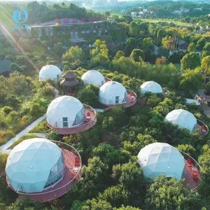 La maggior parte dei Popolari 6M Dome Casa Geodetica Tenda a Cupola con Scarico Ventilatore Solare e la Porta di Vetro