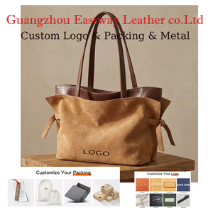 Sac fourre-tout pour femme en cuir PU écologique avec logo personnalisé, deux poignées, fermeture éclair, style minimaliste, utilisation quotidienne en hiver, faible MOQ - Product Image 1