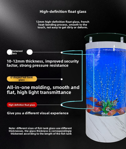 <span class=keywords><strong>Aquarium</strong></span> écologique de style européen de luxe léger, de taille moyenne, rond, du sol au plafond, en verre, 32L, accessoire pour poissons - Product Image 5