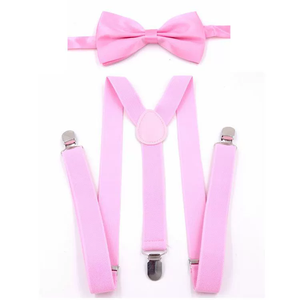 Set Papillon <span class=keywords><strong>e</strong></span> <span class=keywords><strong>Bretelle</strong></span> per <span class=keywords><strong>Uomo</strong></span> <span class=keywords><strong>e</strong></span> Donna, Papillon Tinta Unita, <span class=keywords><strong>Bretelle</strong></span> a Y con Clip Regolabili - Product Image 2
