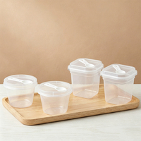 Gobelet en plastique pour pouding avec couvercle anti-fuite et cuillère, contenant jetable pour yaourt et dessert, emballage alimentaire épaissi, fournisseur