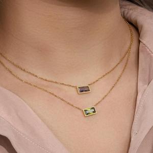 Inspire jewelry-collar de Aguamarina chapado en oro de 18k para mujer, joyería no empañada, signo del zodiaco bonito y delicado, regalo de nacimiento - Product Image 6