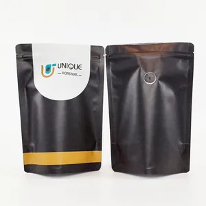 Emballage personnalisé sac de café debout sac en plastique mylar sac de café avec valve pour café emballage Doypack pour haricots et poudre
