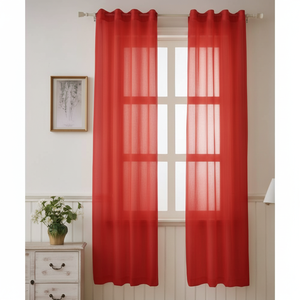 Fornitore all'ingrosso di rinfuse rosso poliestere tende 140x228cm con 8 occhielli per la decorazione della casa - Product Image 1