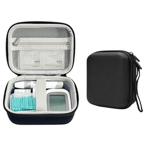 Estuche Organizador de Suministros <span class=keywords><strong>para</strong></span> Diabéticos EVA con Divisor Extraíble, Forro de Terciopelo, Bolsillo de Malla y Correa de Mano <span class=keywords><strong>para</strong></span> Glucómetro, Tiras Reactivas y <span class=keywords><strong>Lancetas</strong></span> - Product Image 5