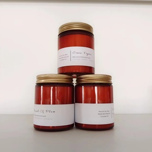 Velas de cera aromáticas de lujo más vendidas en tarro de cristal <span class=keywords><strong>vela</strong></span> perfumada personalizada con mechas de algodón para baño y aromaterapia - Product Image 3
