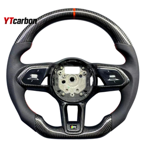 Pièces automobiles YTcarbon pour E-<span class=keywords><strong>Pace</strong></span> F-<span class=keywords><strong>Pace</strong></span> <span class=keywords><strong>I</strong></span>-<span class=keywords><strong>Pace</strong></span> XE XF, accessoires intérieurs de voiture, style racing, volant personnalisé en fibre de carbone véritable - Product Image 3