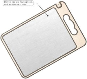 Tabla de Cortar de Titanio Resistente a los Arañazos, de Doble Cara, de Acero Inoxidable, Apta para Lavavajillas, Color Beige, para Cocina - Product Image 4