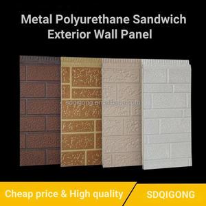 Panel Sandwich busa poliuretan 14-30mm pola bata pelapis logam untuk eksterior ruang dingin dinding eksterior konstruksi pedesaan baru - Product Image 6