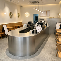 Comptoir de bar commercial en acier inoxydable 304, station de bar à cocktails personnalisée pour bar, café, restaurant