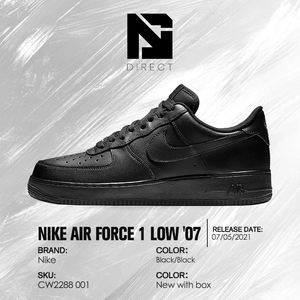 Nike Air Force 1 '07 'Triple Black' Zapatillas de Lujo Modernas para Fitness y Caminar - Product Image 6