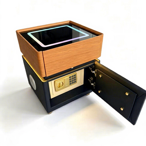 Mesita de noche con carga inalámbrica, moderna, de madera, inteligente, mueble de dormitorio con función de carga - Product Image 1