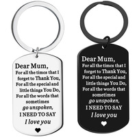 Nouveau porte-clés personnalisé, bijou tendance, cadeau pour maman, plaque rectangulaire en acier inoxydable, porte-clés avec inscription.