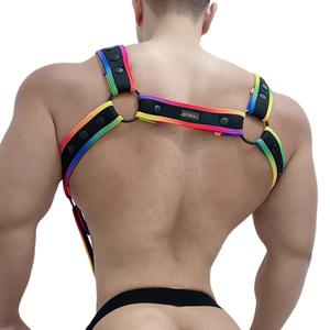 JOCKMAIL男性用ボディチェストハーネス調整可能弾性ウエストバンドセクシー下着ホルターベルトボンデージセクシーハーネス男性用 - Product Image 4