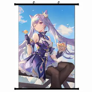 16 Designs Japanese Anime Genshin Impact Wall Hanging Scroll Poster Cartoon Home Decor Fans Gift Poster