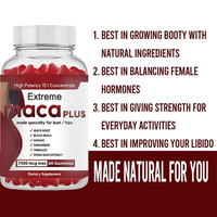 Gummies Maca Plus OEM pour des Fesses Volumineuses et des Courbes Extrêmes – Racine de Maca Noire pour Améliorer la Vitalité, Soutenir le Système Immunitaire, Antioxydant et Gestion de l'Énergie