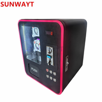 Mini distributeur automatique de table pour snacks, à monnayeur et cartes, en métal noir, personnalisable pour centre commercial