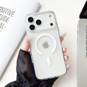 Transparent Matte Armor Design TPU+PC Shockproof <b>Magnetic</b> Case for Phone 17 Pro Max Big <b>Camera</b> Frame Crystal Clear Back Cover - Product Image 2