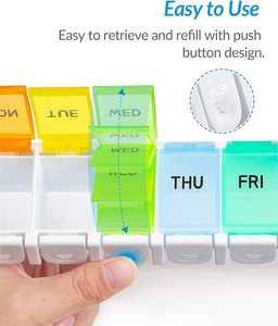 Boîte à pilules en plastique la plus vendue, organiseur portable de voyage à 7 compartiments, étui de rangement pour pilules de voyage à 7 grilles - Product Image 5