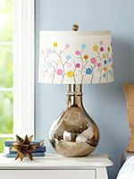 Abat-jour en fibre naturelle avec base en tissu imprimé Abat-jour en tissu plissé Abat-jour en tissu fleuri Lampe de table