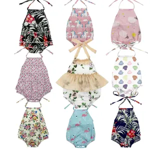 2023女の赤ちゃん夏服ノースリーブサスペンダーロンパースカスタム女の赤ちゃんロンパースファッションと快適な幼児ジャンプスーツ