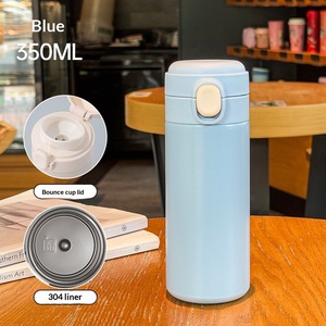 Gobelet isotherme personnalisé en acier inoxydable, mignon, avec couvercle à ressort et mini paille intégrée - Product Image 3