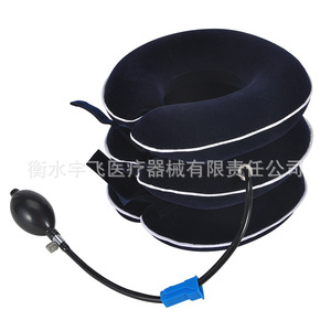 Dispositif de traction cervicale gonflable floqué, taille unique, attelle manuelle pour le cou, pour adultes, usage domestique - Product Image 3