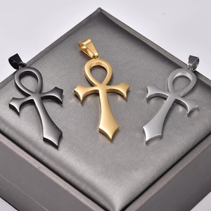 Collar de Acero Inoxidable con Colgante Cruz Ankh Egipcio Antiguo para Mujeres y Hombres, Amuleto de Oración Cristiana, Cadena de Joyería Metálica de Fe - Product Image 5
