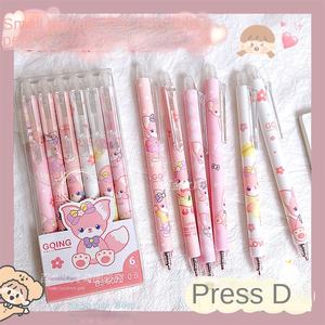 Stylo Gel Effaçable Renard Rose 0.5mm Stylo Gel de Presse en Plastique pour les Élèves du Primaire Facile à Effacer Valeur Haute Couleur Cristal Bleu Fille - Product Image 2